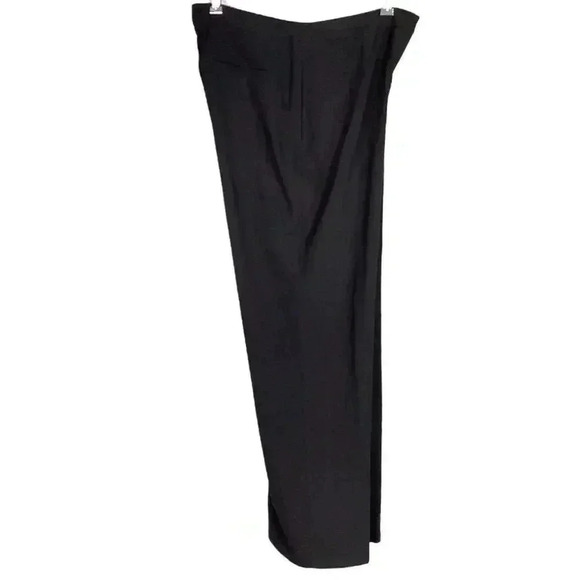 J. Jill Flat Front Pants Womens 14 Black Stretch Wide Leg Trousers Pockets - Picture 3 of 7